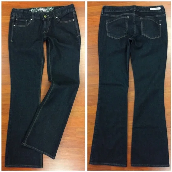 Jean Express Stella Taille Basse - Dé Lavé Foncé - Taille 0 Regular - Occasion Très Bon état